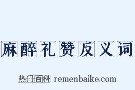 麻醉礼赞反义词是什么意思的图片